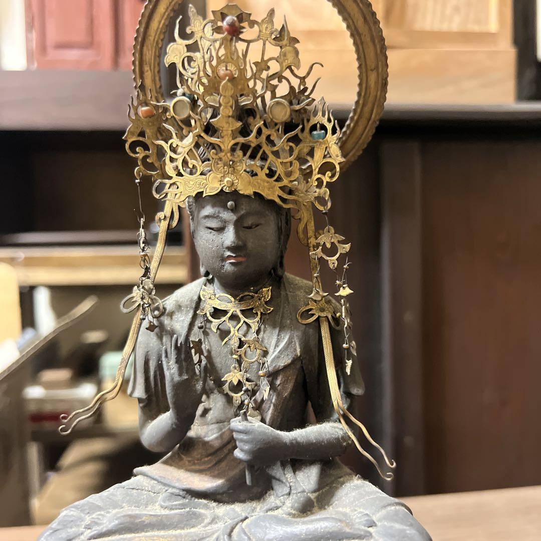 仏像 室町時代 木彫 玉眼 観音菩薩 仏具 - メルカリ