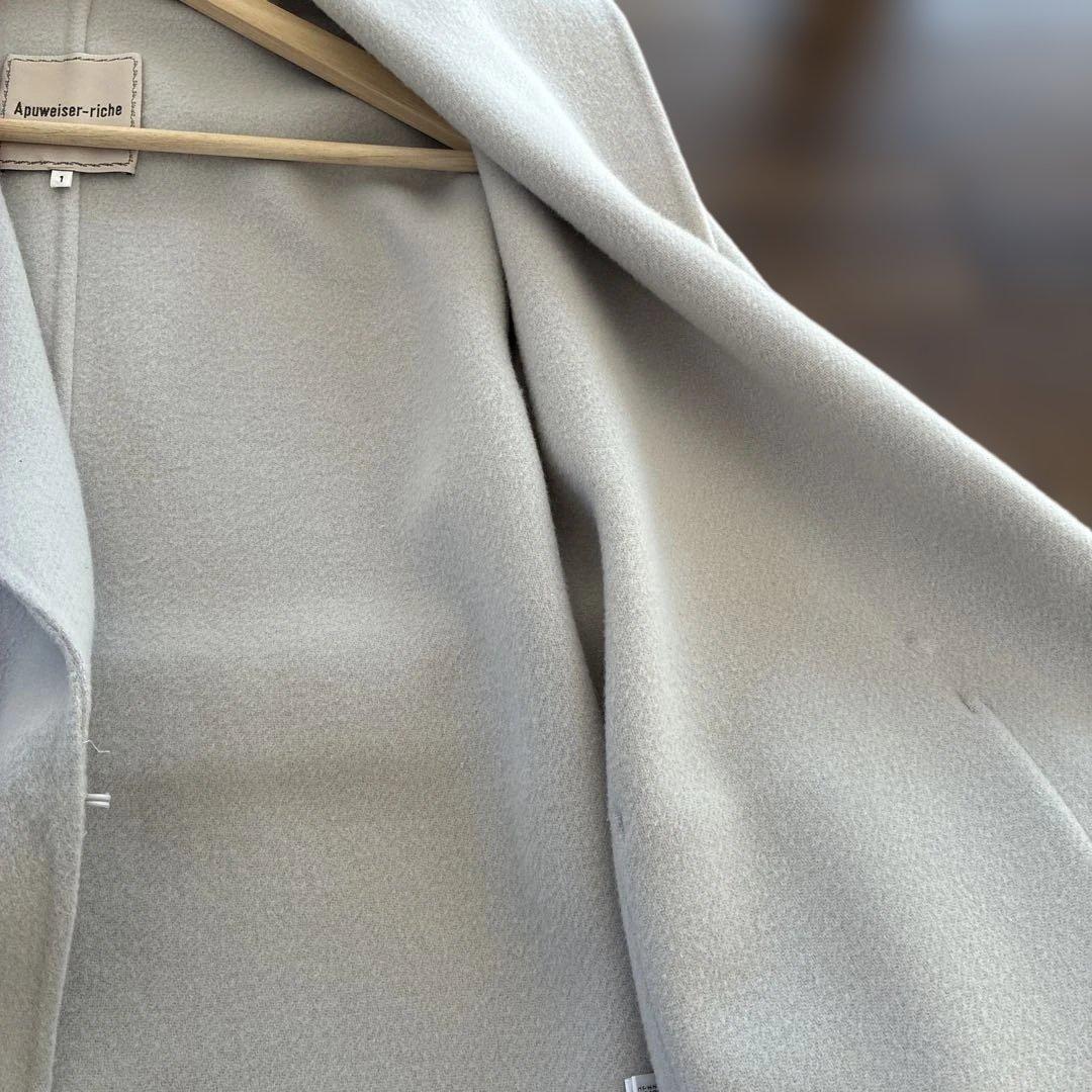 美品⭐︎アプワイザーリッシェ 袖ファーショートリバーコート Pコート ウール S 美品⭐︎アプワイザーリッシェ 袖ファーショートリバーコート Pコート ウール S