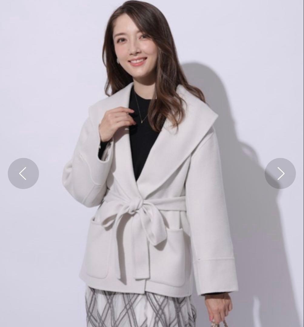 美品⭐︎アプワイザーリッシェ 袖ファーショートリバーコート Pコート ウール S 美品⭐︎アプワイザーリッシェ 袖ファーショートリバーコート Pコート ウール S