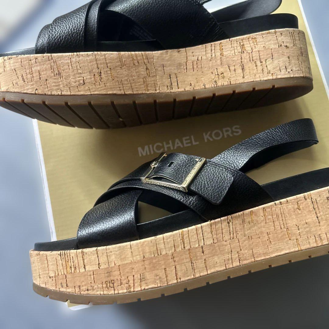 MICHEAL KORS ラバー マイケルコース サンダル 7M 24cm 黒