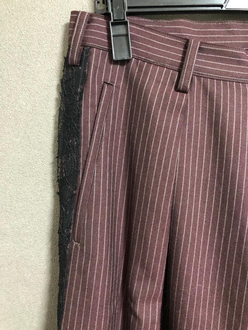 sulvam 24AW STRIPE レース ワイド パンツ MM・sulvam MEDICALDB_JP