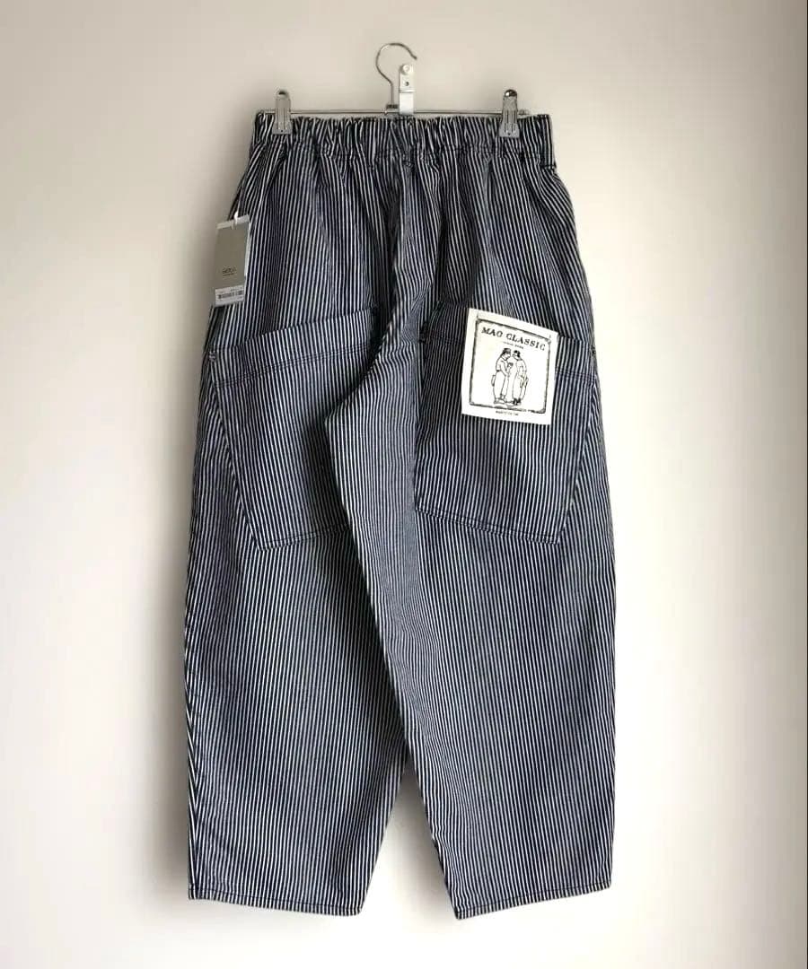 新品未使用 BASCO マオパンツヒッコリー 後ろビッグポケットパンツ F