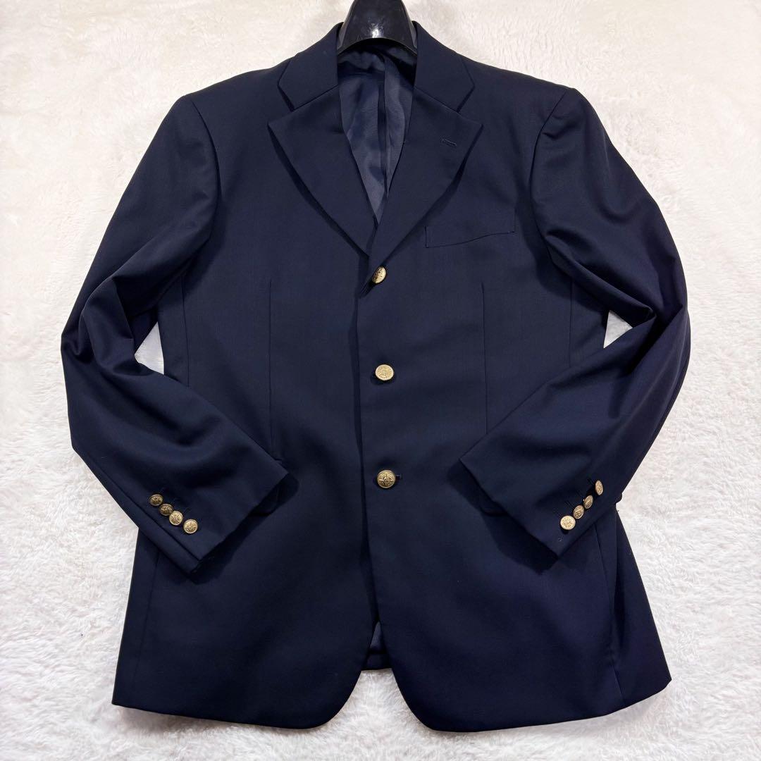 【美品】 希少L TAKAQ タカキュー 紺ブレ 金ボタン AB6 ネイビー
