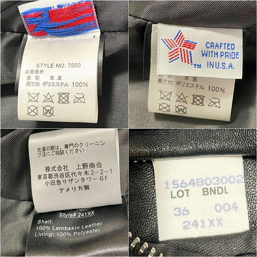 極美品 Schott ラムスキン CAFE RACER ライダースジャケット