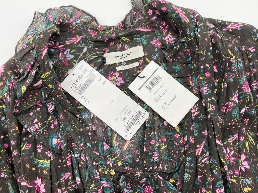【未使用品】ISABEL MARANT シルクフラワー総柄プリーツワンピース