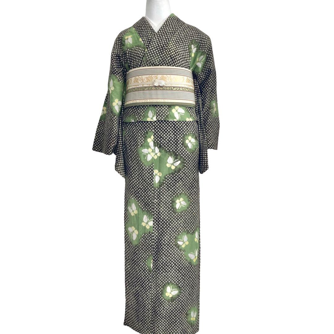 ™️52/2 グリーン 未使用品 有松絞り 絞り染め 絞り浴衣 - メルカリ
