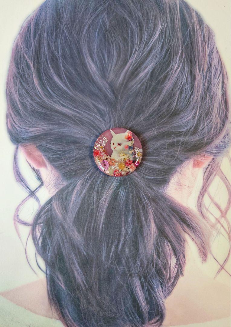 【sale品】レジン　猫　ヘアゴム　　ポニーフック　No.983 sale品】レジン 猫 ヘアゴム ポニーフック No.983 - メルカリ
