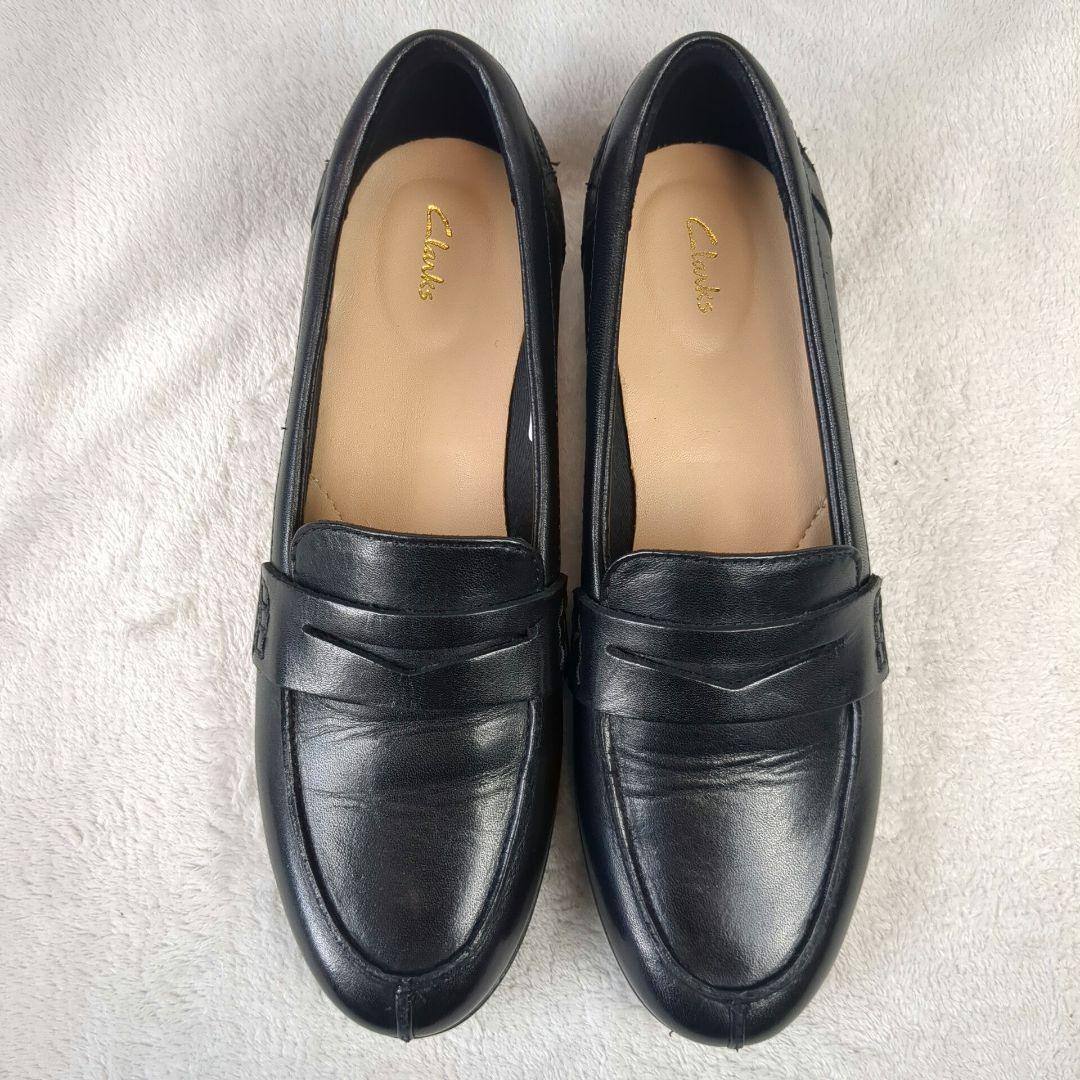 Clarks クラークス コインローファー レザー ブラック UK4 1/2