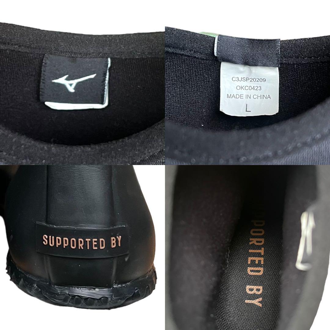 【極美品】MIZUNO (24.5) レインシューズ サイドゴアブーツ ブラック