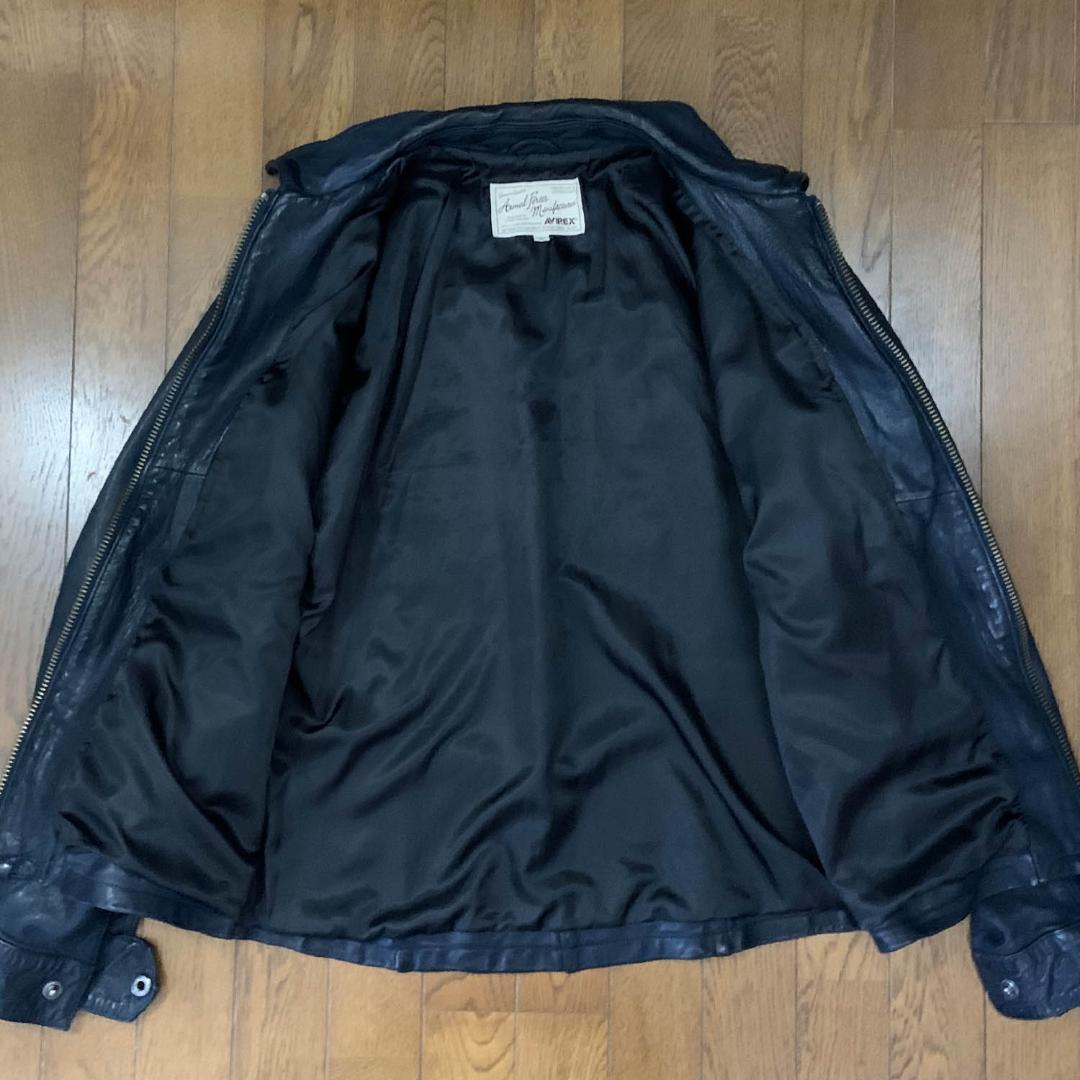アヴィレックス AVIREX シープ ライダースジャケット 2XL ネイビー