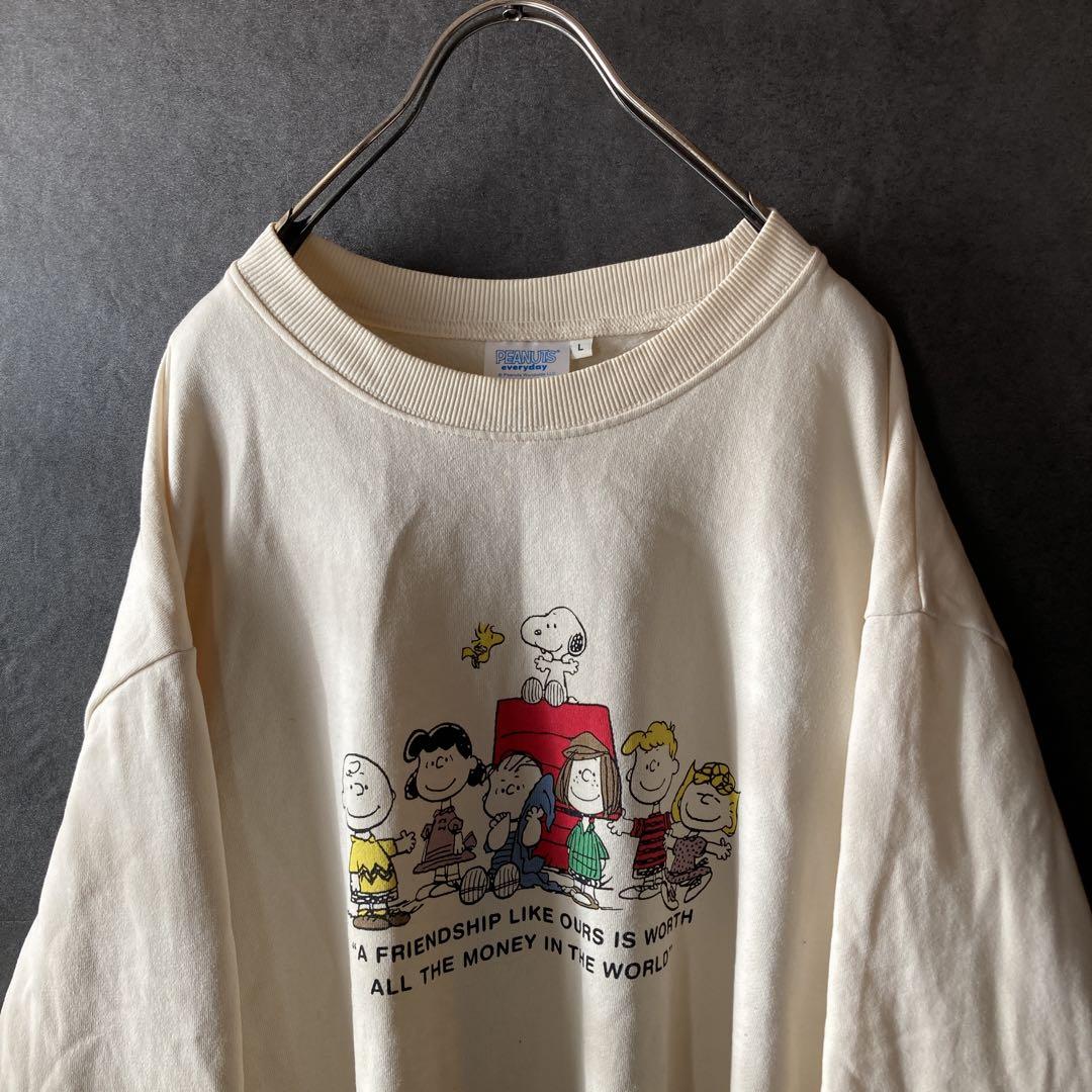 希少 90s PEANUTS ピーナッツ スウェット ホワイト スヌーピー 古着