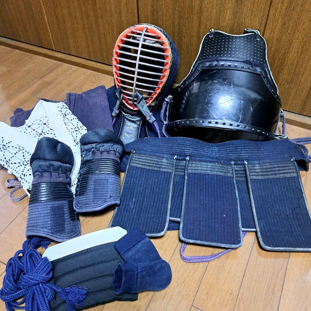 剣道防具一式 少年用 武蔵 オガタ武道具 小学生〜中学生 面 胴 小手セットやや傷や汚れあり