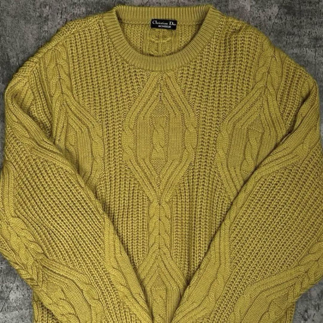 希少品 Christian Dior MONSIEUR ケーブルニットセーター