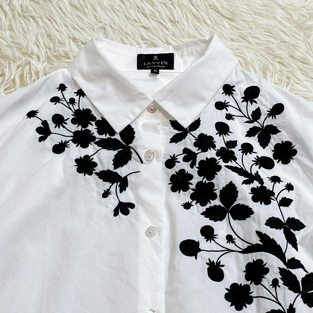 ✨美品✨LANVIN ランバン コレクション フラワー刺繍ブラウス 白 38