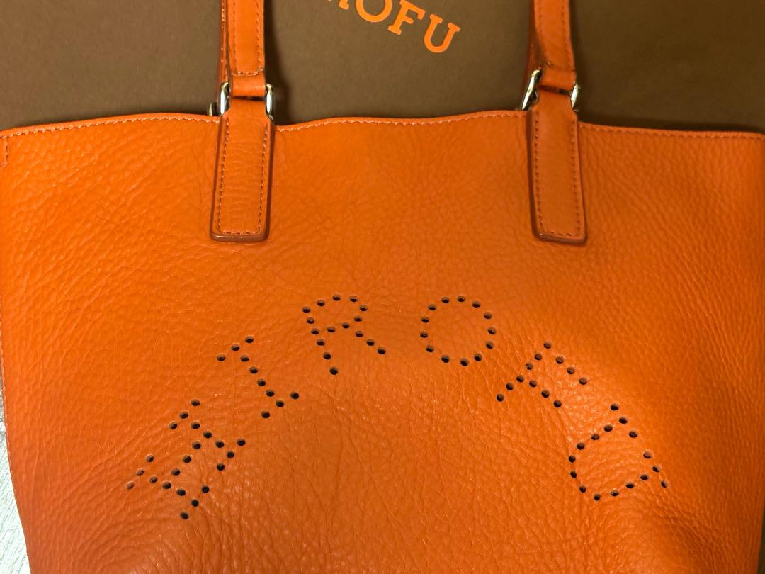 HIROFU ヒロフ ビッグロゴ トートバッグ 大容量 オレンジ - メルカリ