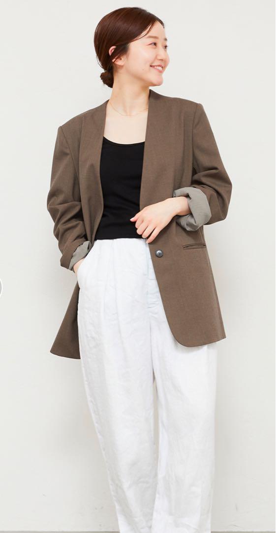 美品　2024✨イエナ　リネン　ヘビージョーゼット ジャケット　テーラード 美品 2024✨イエナ リネン ヘビージョーゼット ジャケット