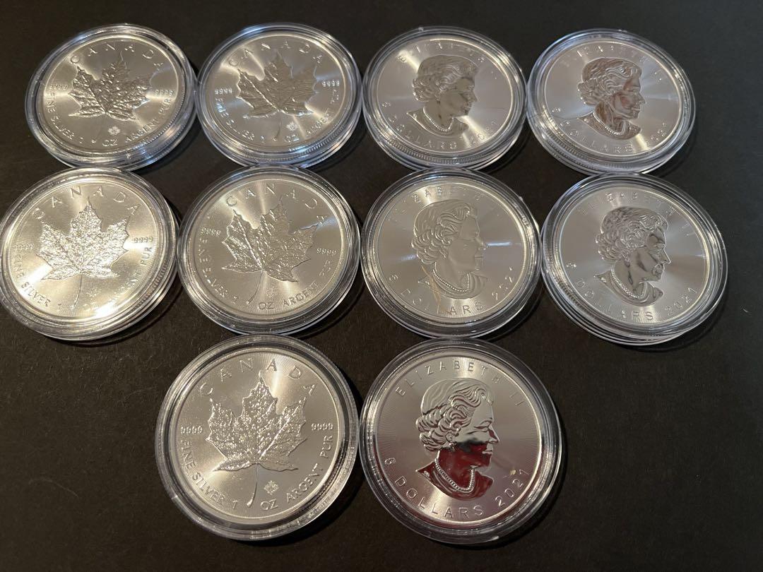 2021年メイプルリーフコイン銀貨1オンス　純銀 2021年メイプルリーフコイン銀貨1オンス 純銀オンライン シ