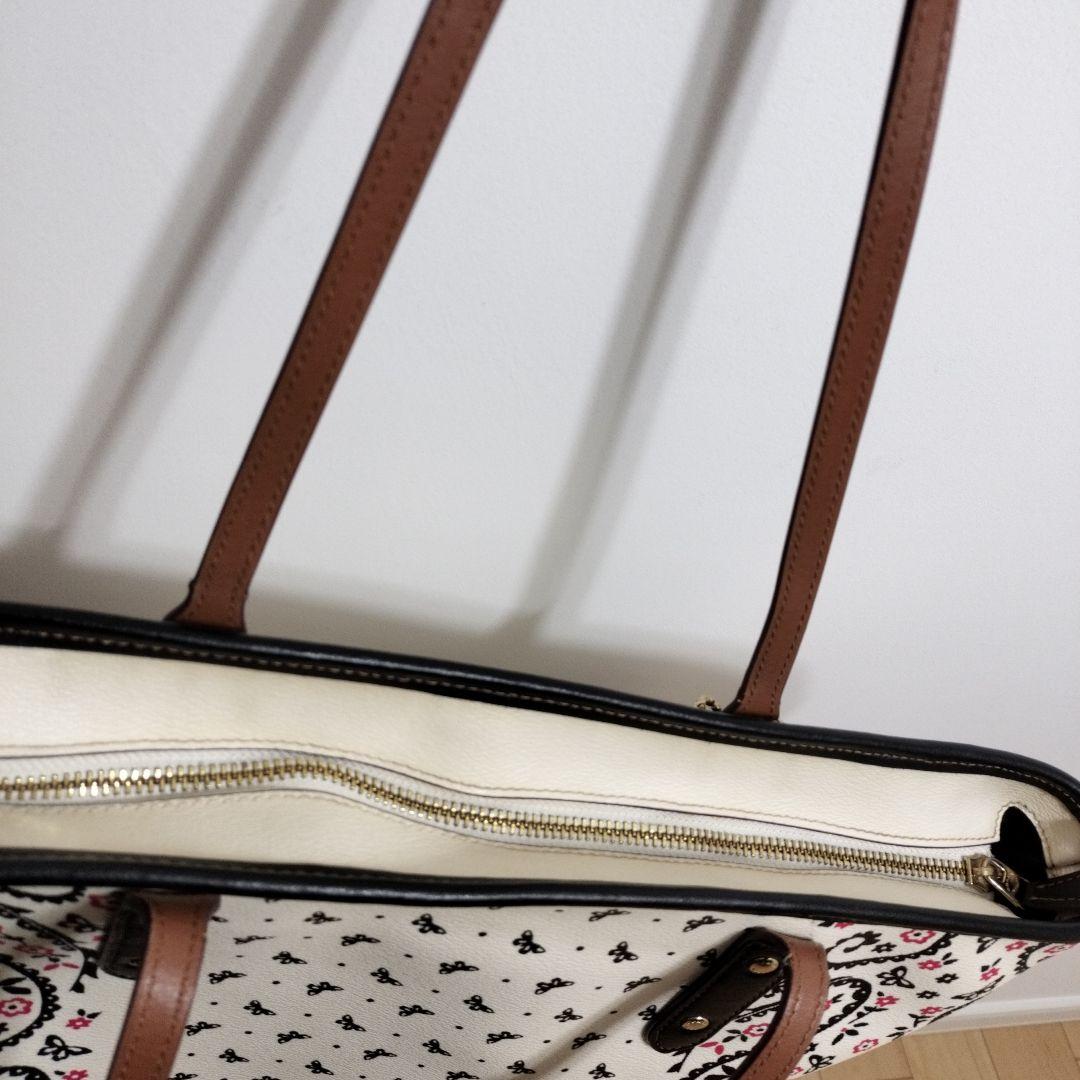 COACH コーチ バンダナ ペイズリー 蝶々 トートバッグ レザー