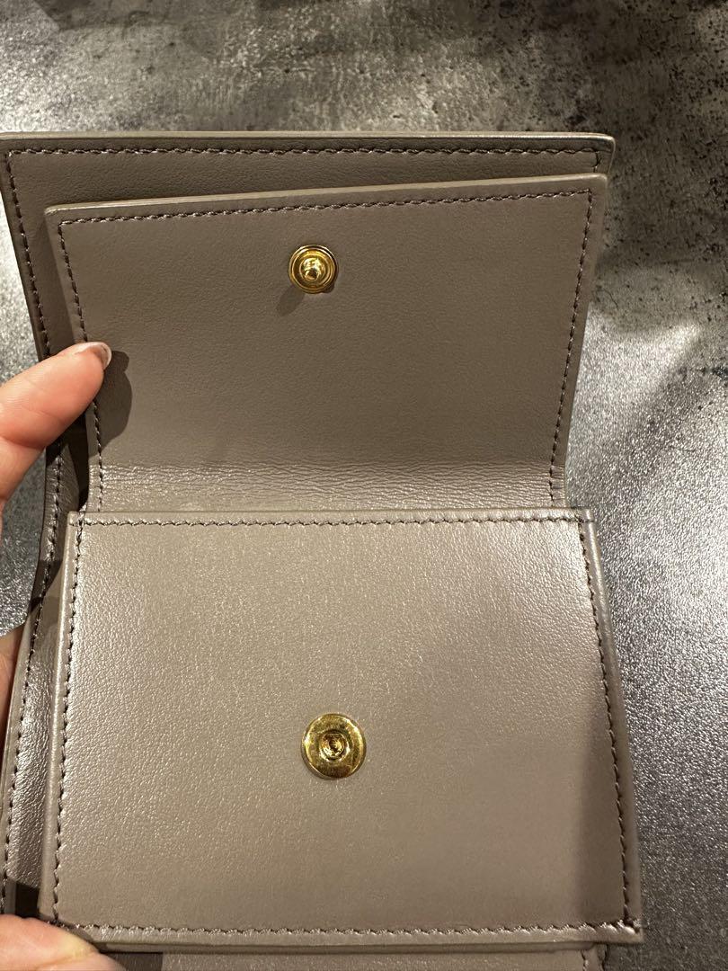 美品 ♡ セリーヌ スモールトリフォールドウォレット 三つ折り グレー レザー