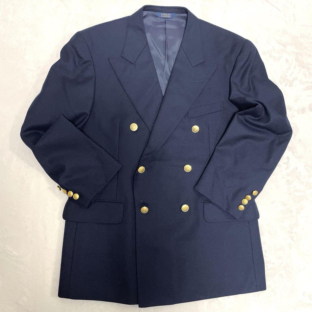 美品✨CHAPS RALPH LAUREN 紺ブレ　金ボタン ダブルジャケット