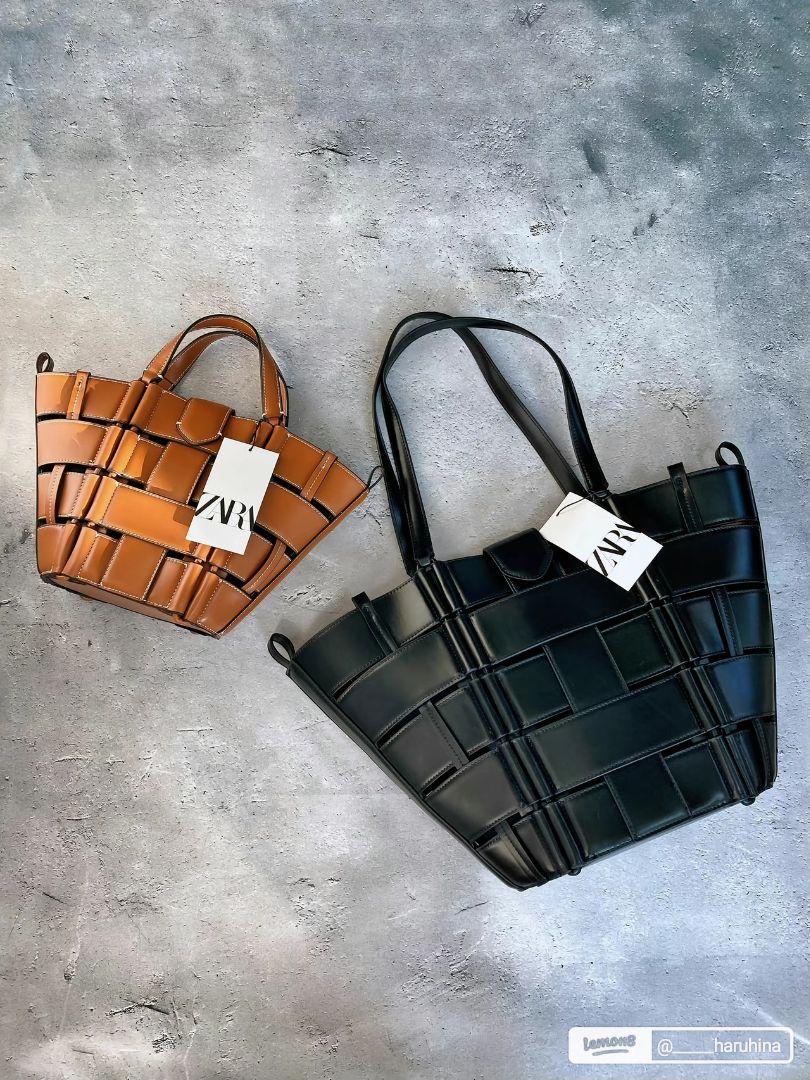 ZARA コントラストトップステッチミニトートバッグ ZARA コントラストトップステッチ ミニトートバッグ