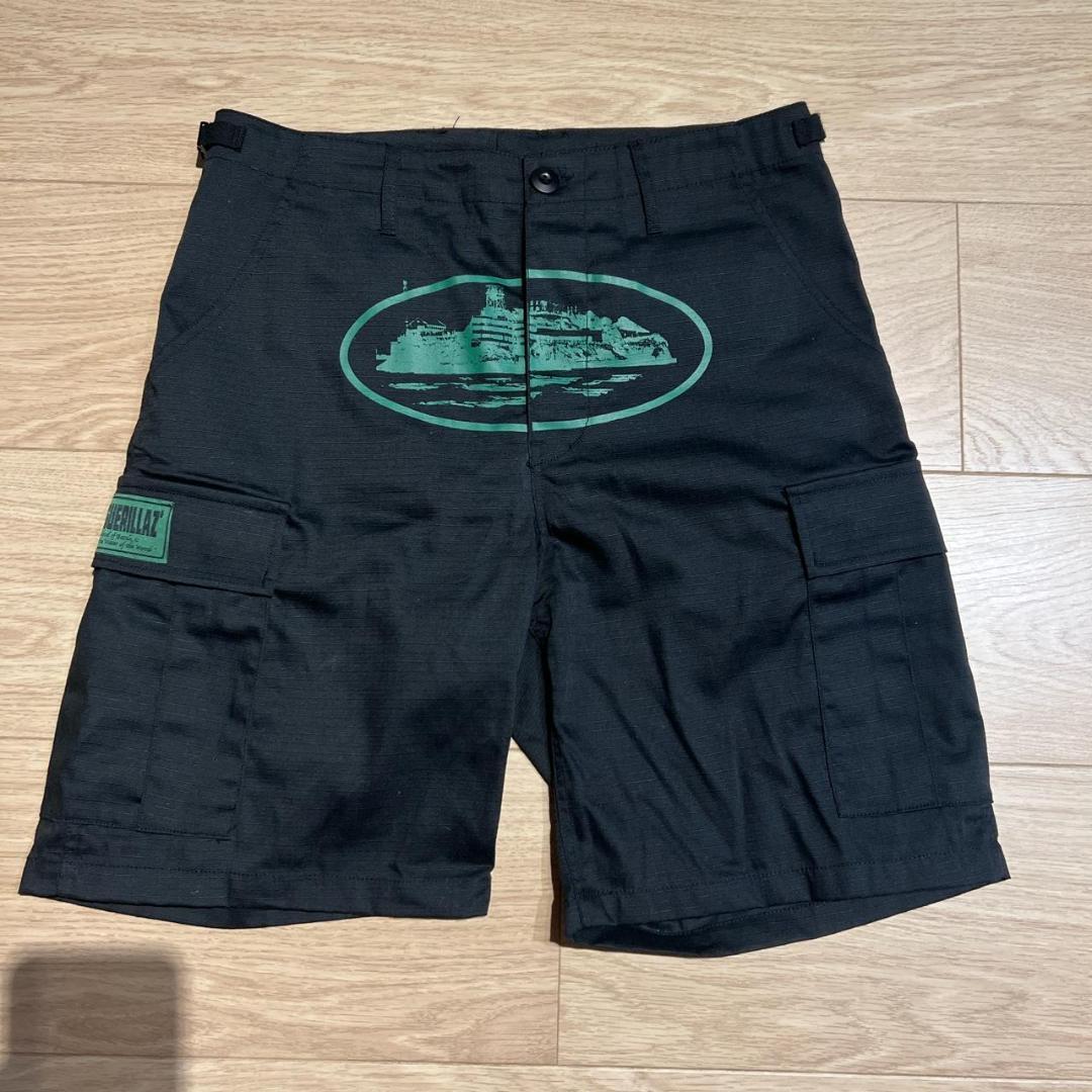 Corteiz Cargo Shorts - Black Green