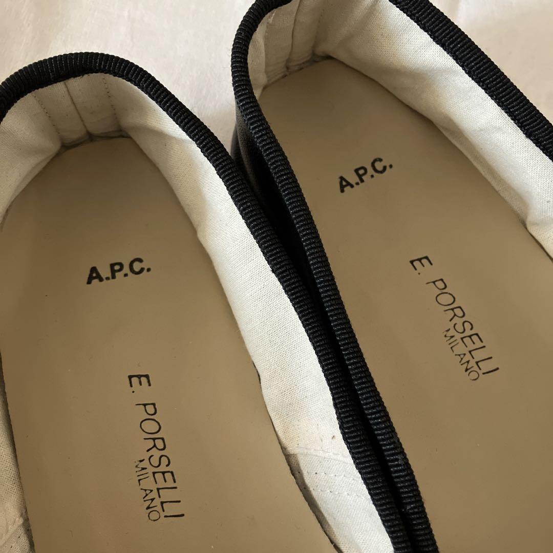 [新品]a.p.c ポルセリ　バレエシューズ(ブラック)37サイズ