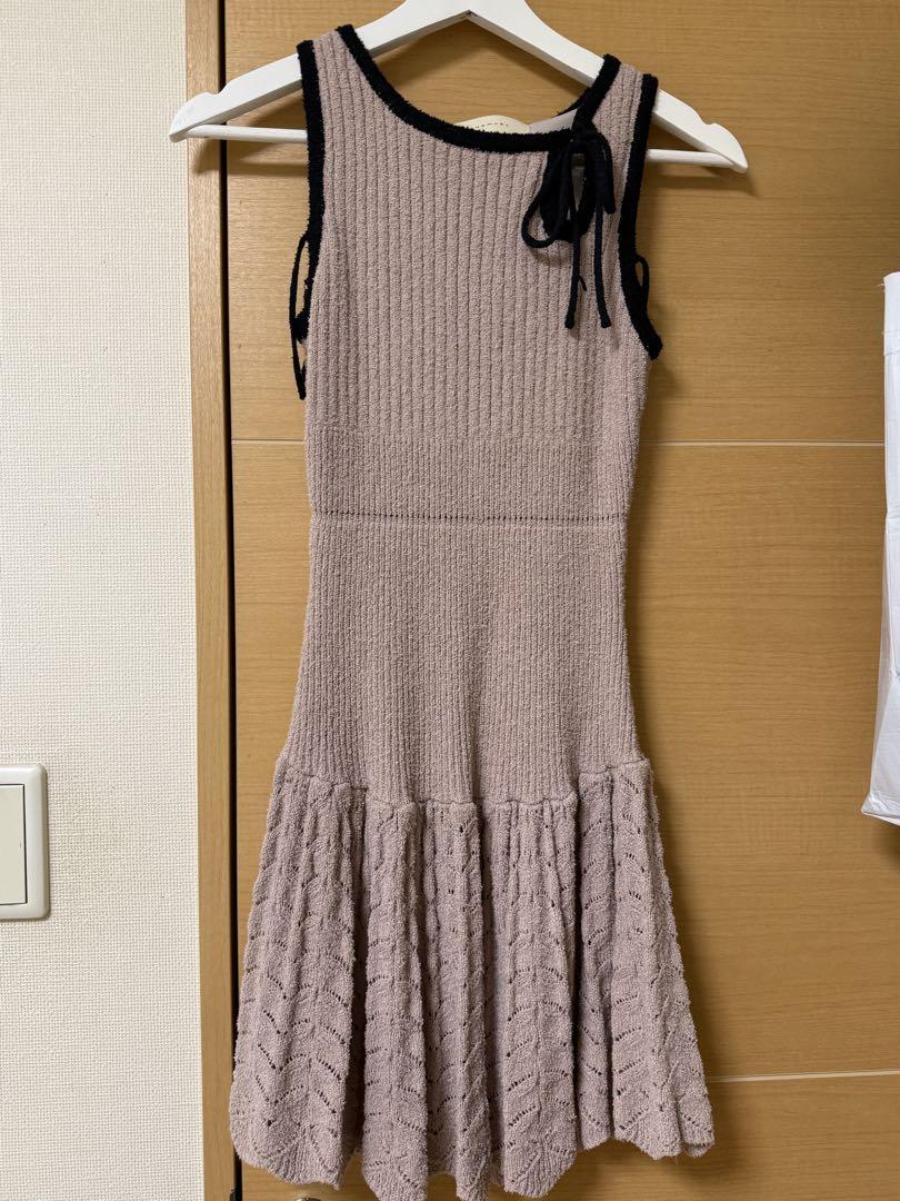 ワンピース andmary Heart crochet mini dress ANDMARY】Heart crochet mini dress