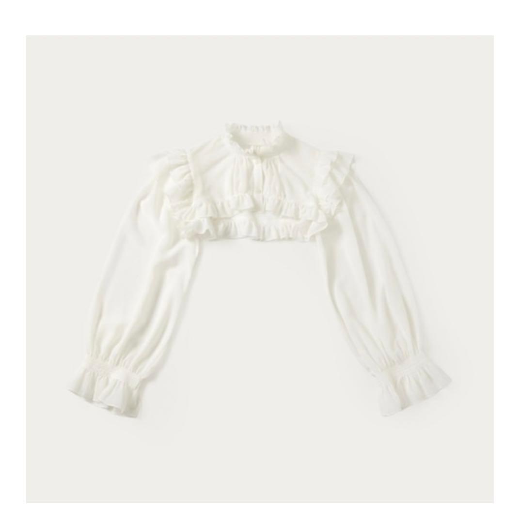 papier Short blouse white ブラウス パピエ SIZE papier