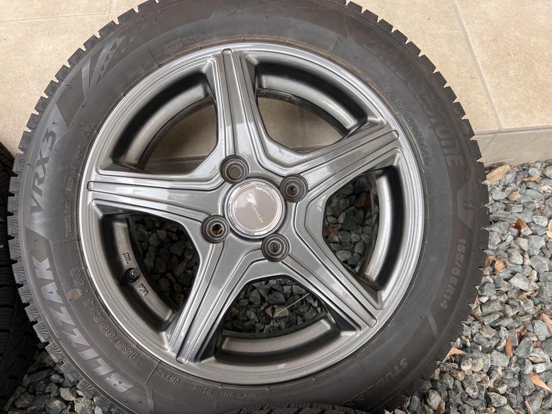 K①155/65R14 ブリヂストン VRX3 スタッドレスアルミ