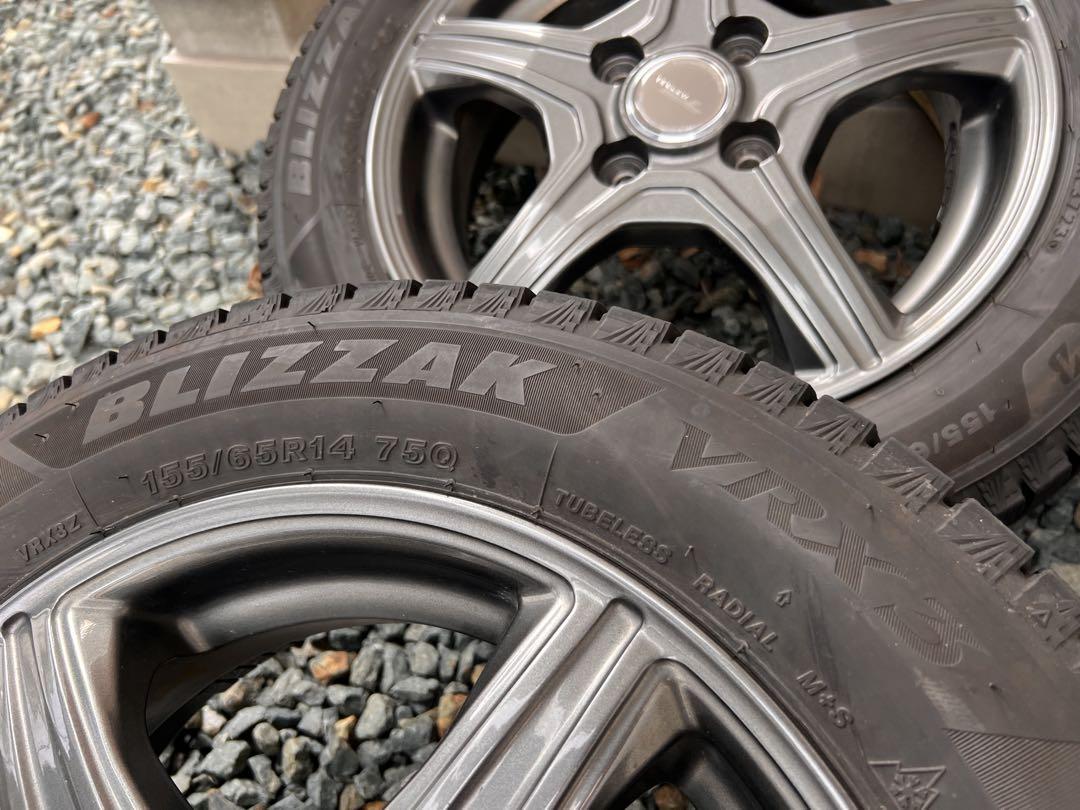 K①155/65R14 ブリヂストン VRX3 スタッドレスアルミ