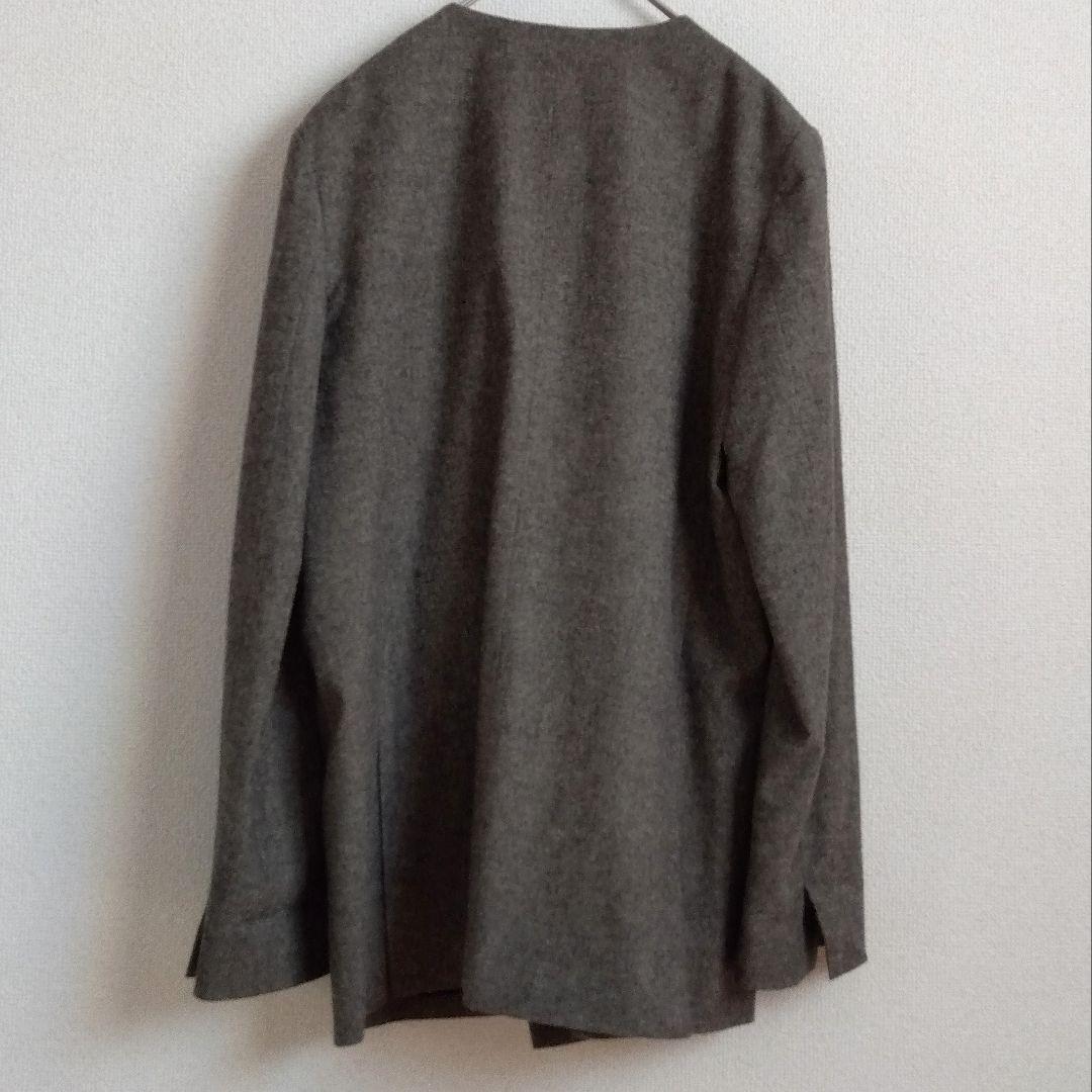 美品　UNITED ARROWS ノーカラージャケット 　グレー　Lサイズ
