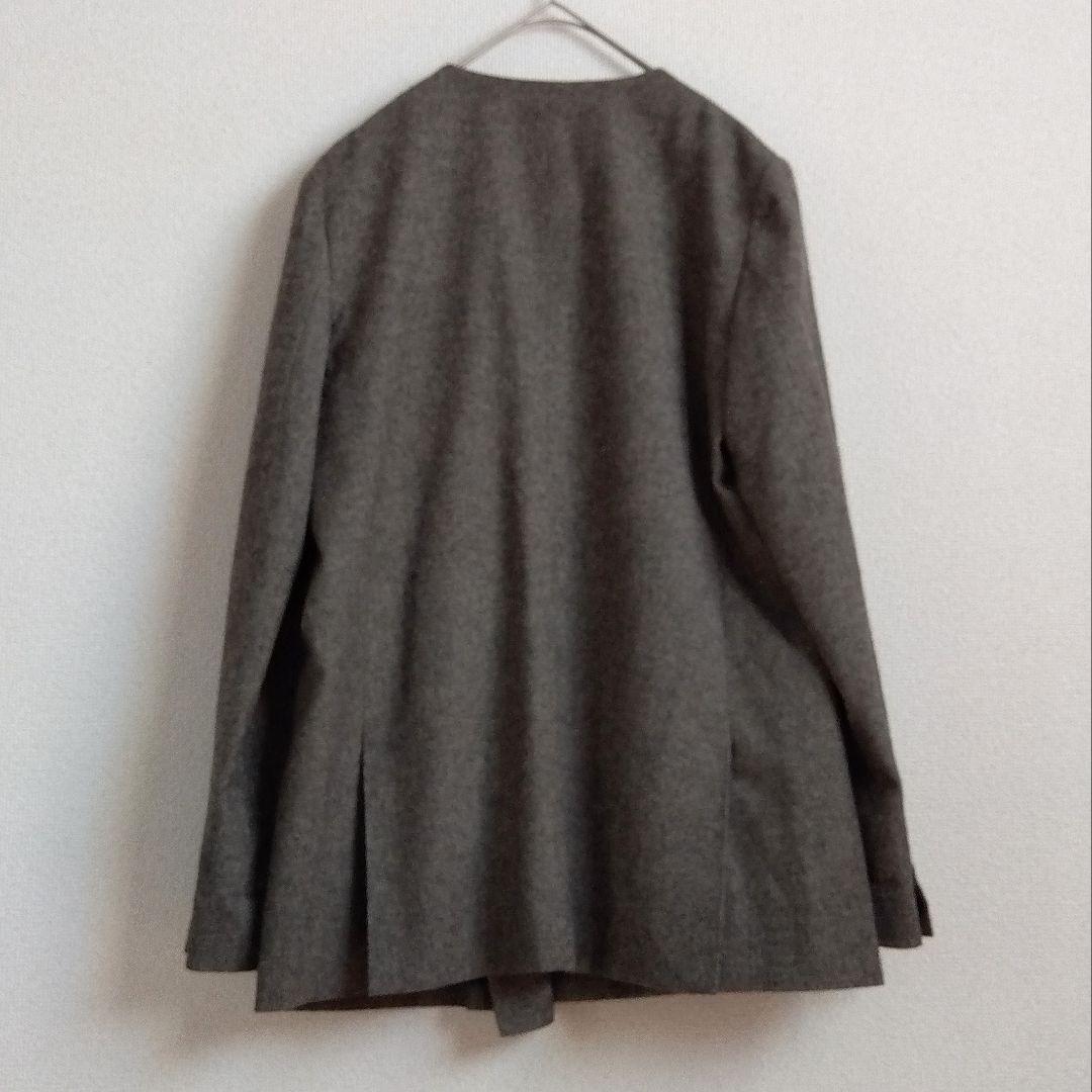 美品　UNITED ARROWS ノーカラージャケット 　グレー　Lサイズ