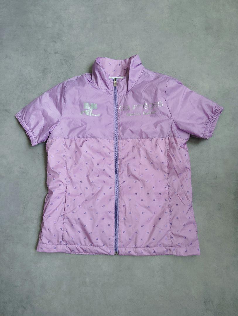 courrèges クレージュ　ゴルフ　スポーツ　ロゴ　半袖　ジップ　ジャケット
