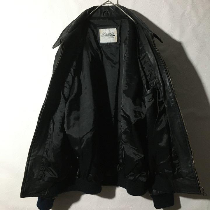 爆買い定番 個性派古着 メンズM ヴィンテージ 本革 0tZjf-m96746069805 黒レザージャケット 牛革ブルゾン 人気定番SALE