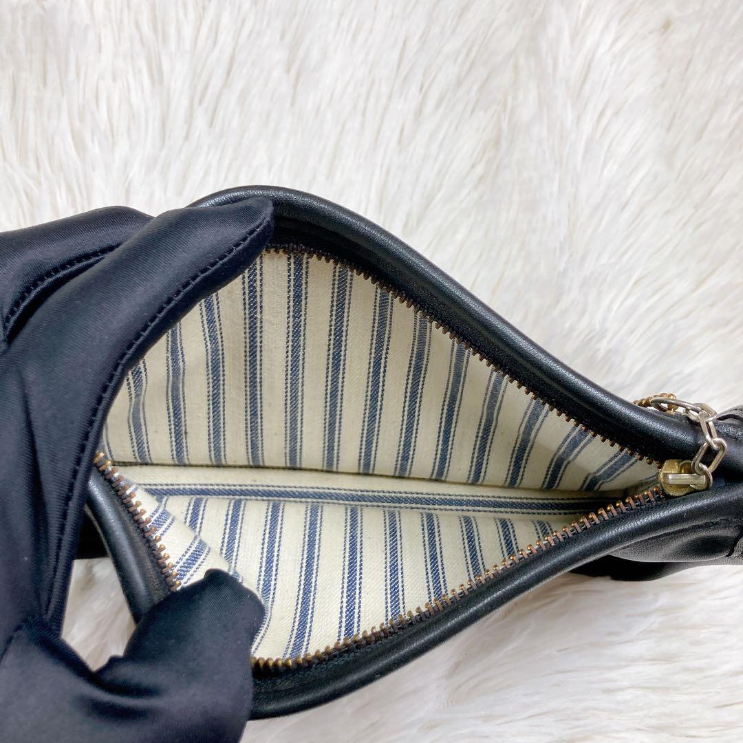 ✨美品✨COACH オールドコーチ　ポーチ　小物入れ　オールレザー　ブラック