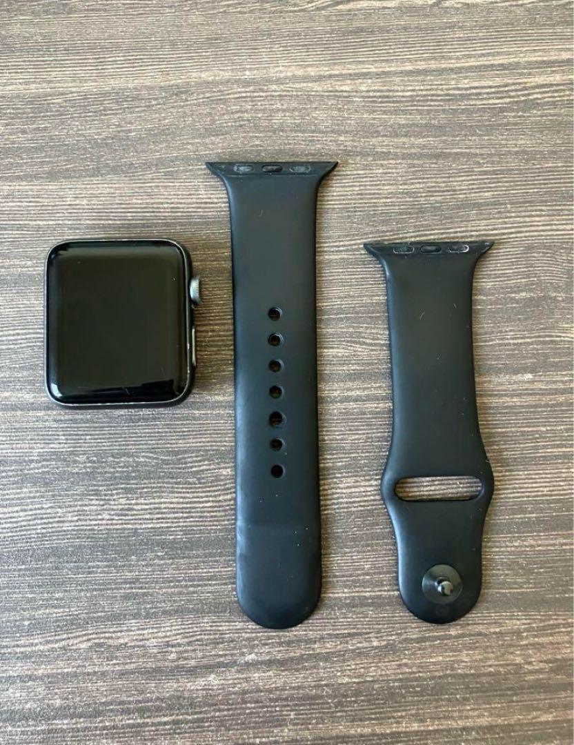 Apple Watch3本体 ブラック シリコンバンド