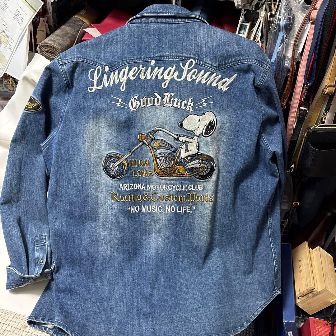 スヌーピー デニムシャツ XLサイズ