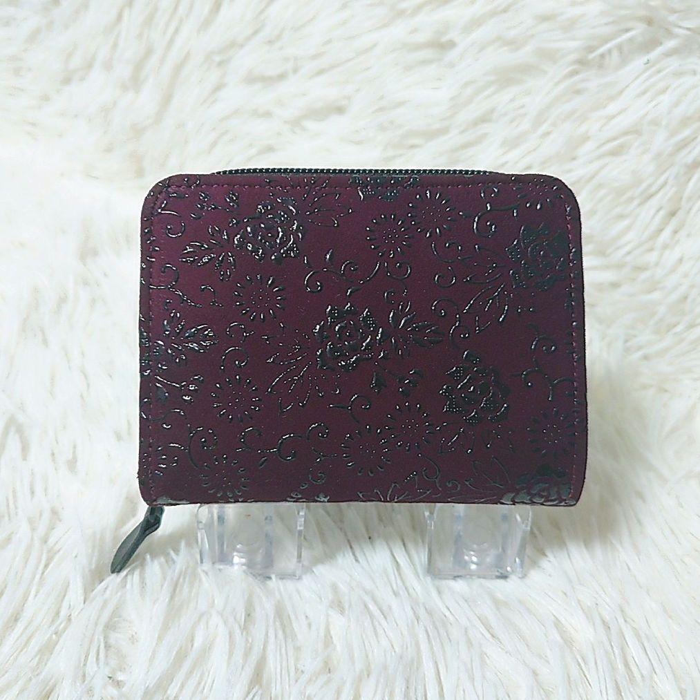 未使用 美品 ✨️ 印傳の山本 札入れ 二つ折り財布 花柄 鹿革