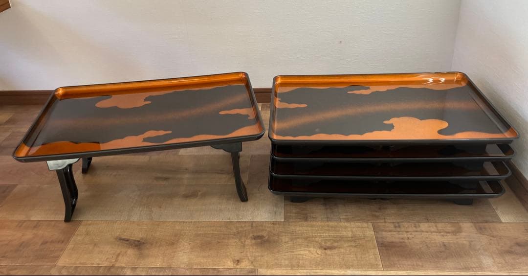 寿楽 お膳 会席膳 5客セット 脚付き 折りたたみ 懐石 料亭 旅館 業務用やや傷や汚れあり