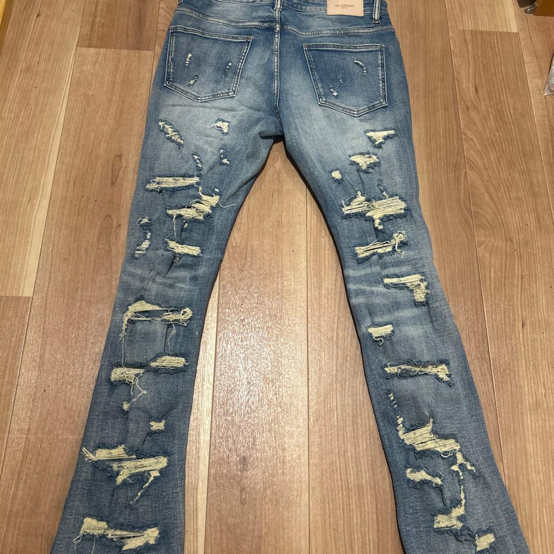 valabasas【新品未使用】ハードクラッシュフレアデニム 30