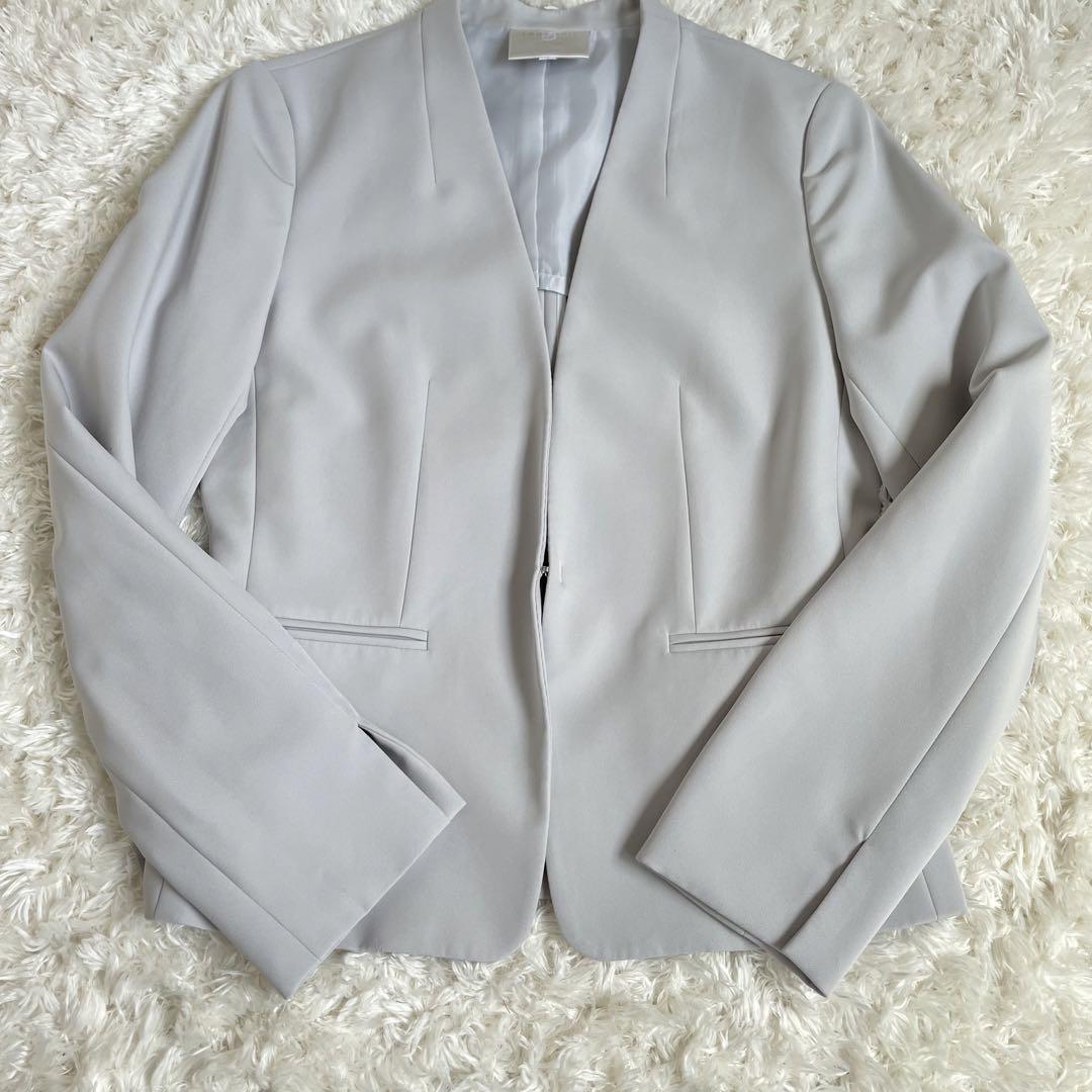 EMMAJAMES セットアップスーツ S ノーカラージャケット パンツ グレー EMMAJAMES セットアップスーツ S ノーカラージャケット パンツ