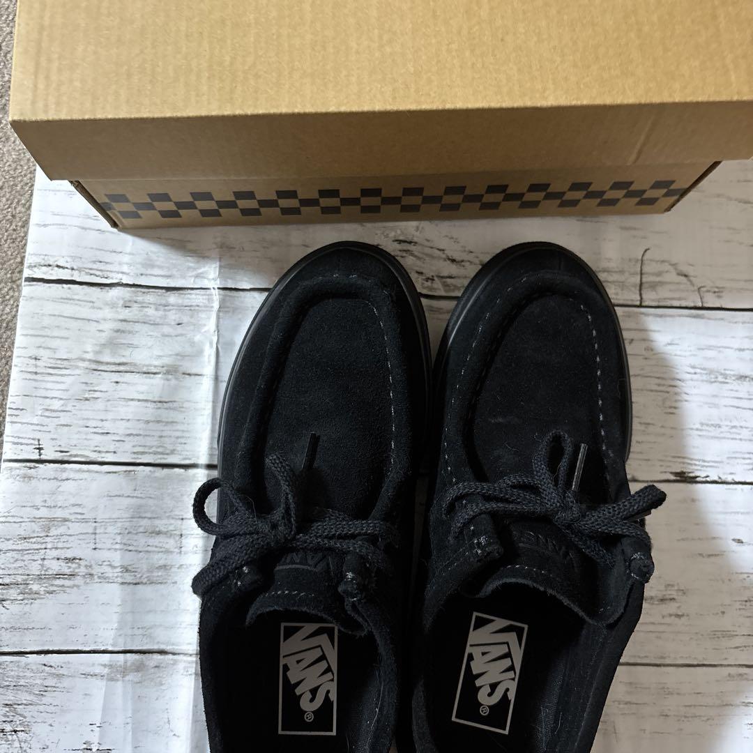 VANS 　スエード ローファー スニーカー ブラック　24cm VANS ブラック スエード ローファー24.5cm - メルカリ
