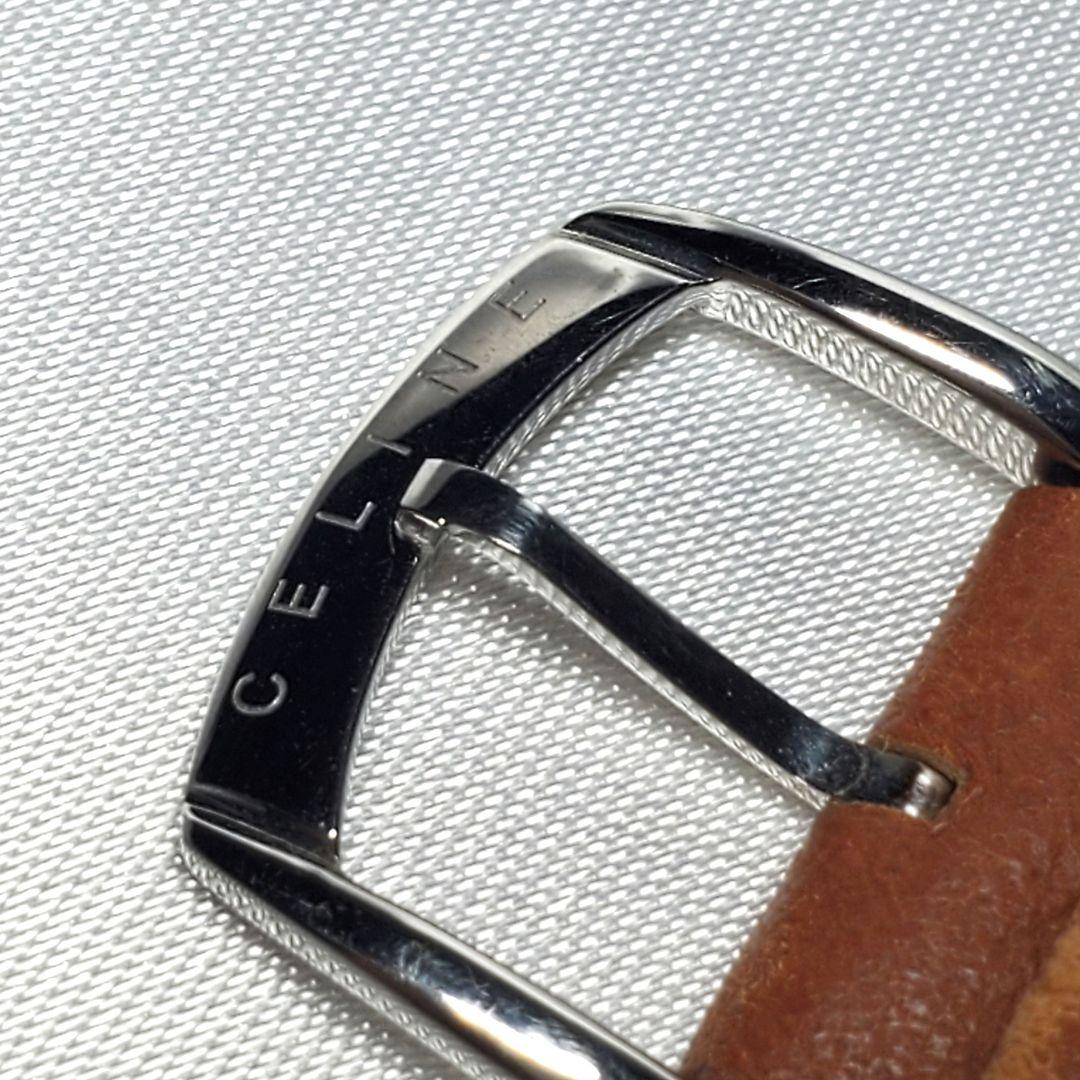 週末限定セール】【稼働】CELINE 腕時計 クォーツ 革 茶 〈T-001