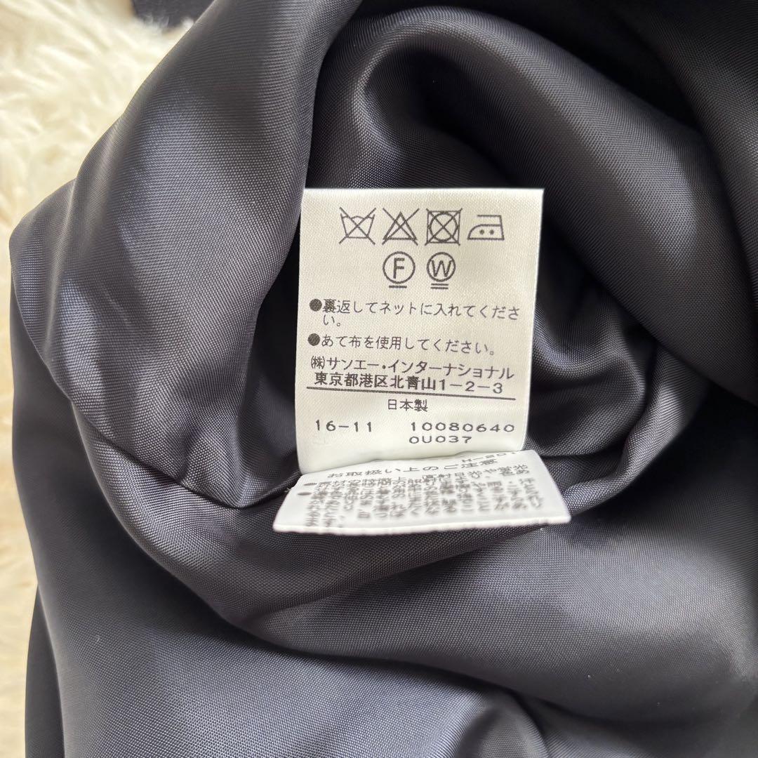 ☆極美品☆ ADORE ひざ丈ワンピース コクーン タック　ネイビー 38 M