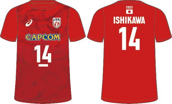 2025年 バレーボール男子日本代表 応援Tシャツ ユニフォーム 石川祐希 L