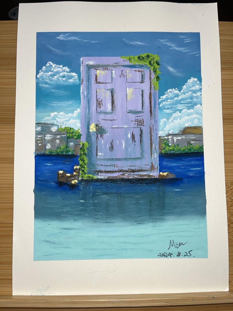 油絵　風景　景色　鈴芽の戸締り　新海誠　オイルパステル