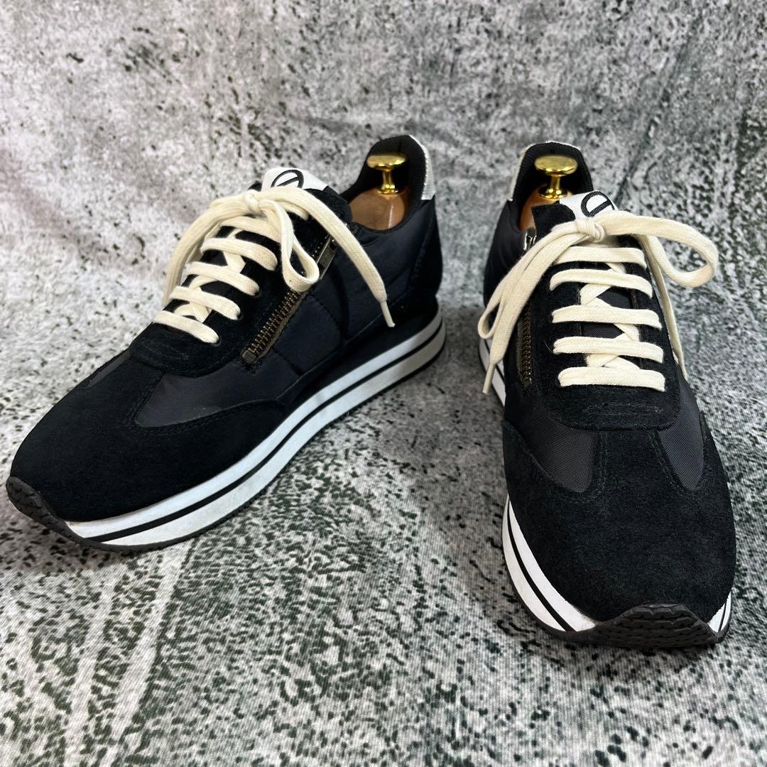 ノーネーム スニーカー ブラック 厚底 スウェード ナイロン