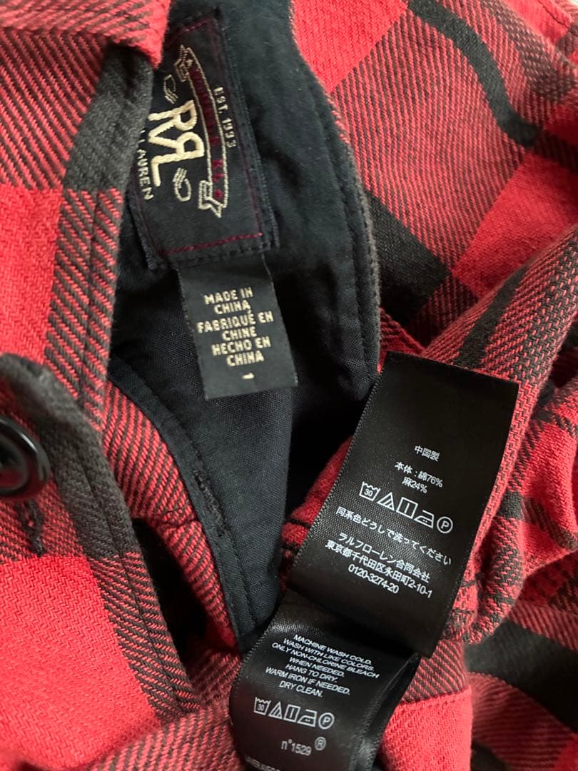 RRL 赤黒 バッファローチェック Double RL ダブルアールエル RRL 赤黒 バッファローチェック Double RL ダブルアールエル