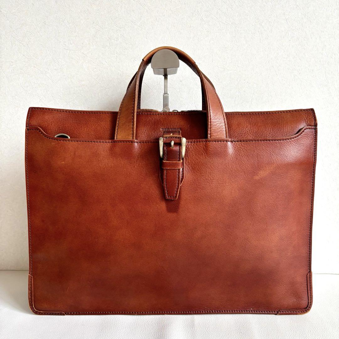 【良品】タケオキクチ TAKEO KIKUCHI ビジネスバッグ ブリーフケース